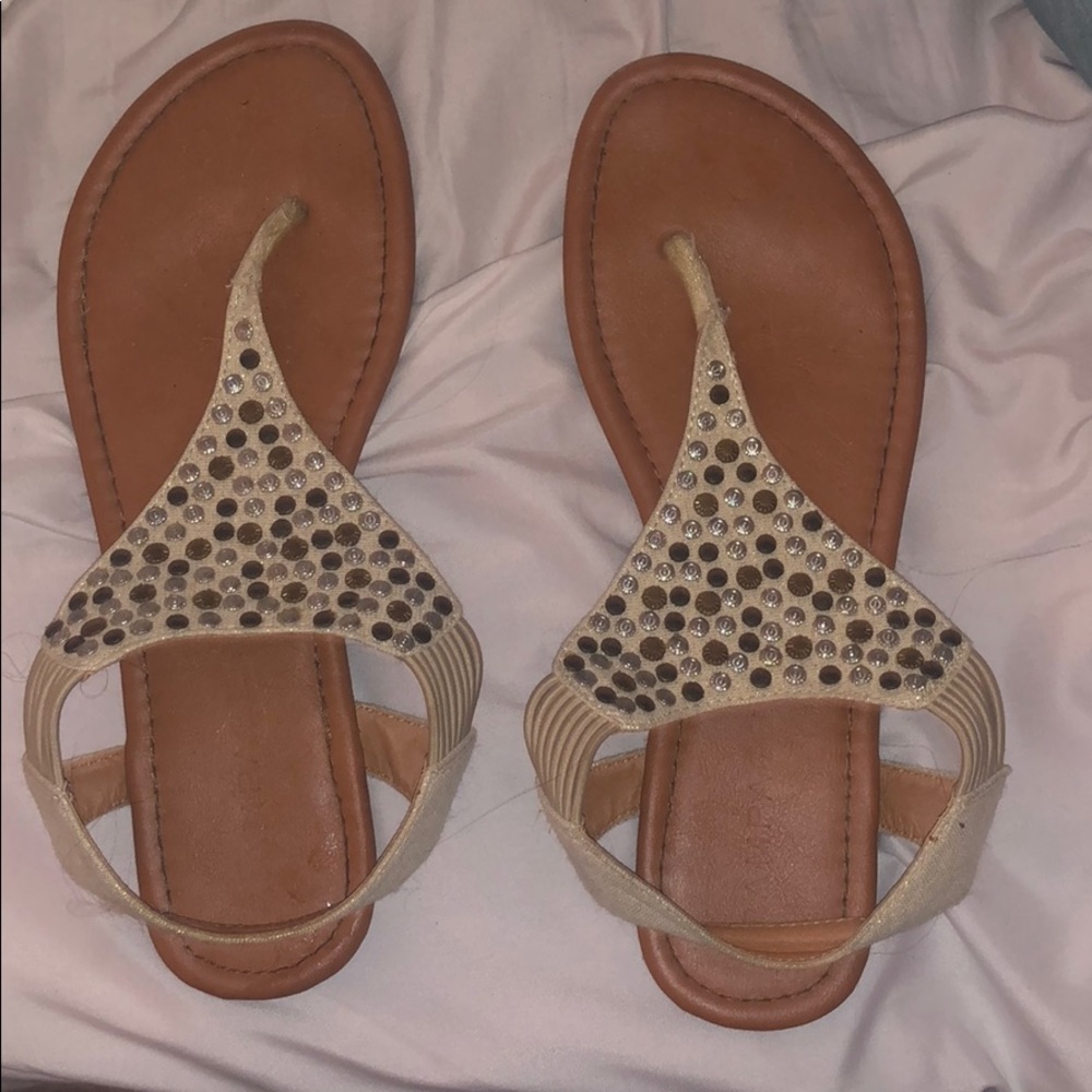 Cream colored sandals